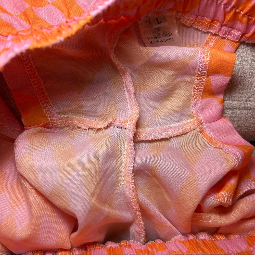 Aurelle Shorts Bikini Coverup Pink and Orange Size Large - Picture 5 of 6